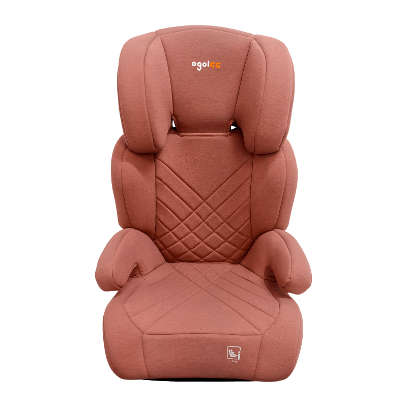 OG301 dengan kerusi kereta Isofix, kumpulan 2 3 kerusi kereta, booster dilipat, merah jambu dengan embossing