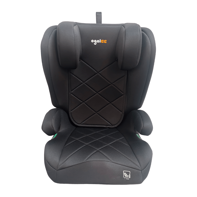 OG303B dengan kerusi kereta ISOFIX, Kumpulan 2 3 Kerusi Kereta, Booster Dilipat, Hitam dengan Embossing