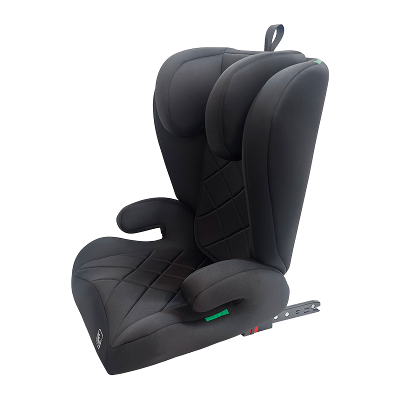 OG303B dengan kerusi kereta ISOFIX, Kumpulan 2 3 Kerusi Kereta, Booster Dilipat, Hitam dengan Embossing